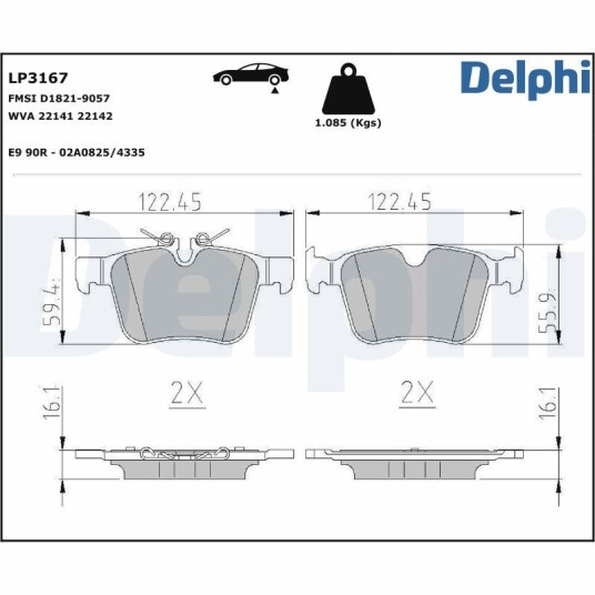 Bremseklosser DELPHI LP3167 Bremseklosser DELPHI LP3167