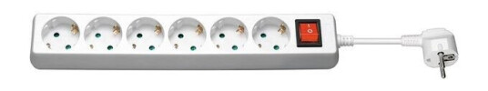 Pro Power Socket x6 - Wh - Switch - 1.5m Pro Power Socket x6 - Wh - Switch - 1.5m