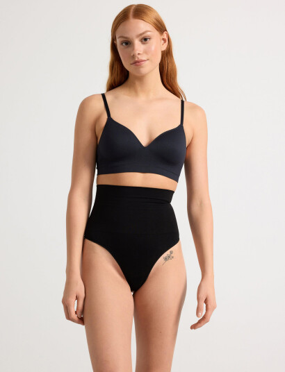 Lindex Girdle Shaping Thong High Sea - Black - XL Lindex Girdle Shaping Thong High Sea - Black - XL