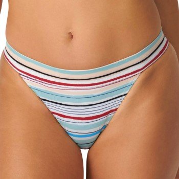 Sloggi Shore Candy Basslet Brazilian Bikini Brief Lysblå Stripet Medium Dame