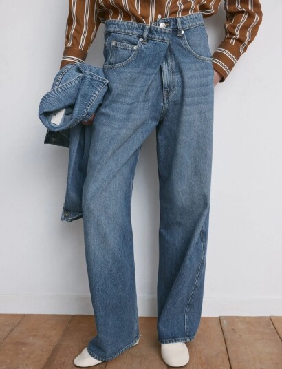 Mango Mid Rise Balloon Jeans Blue 38 Mango Mid Rise Balloon Jeans Blue 38