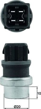 Sensor, motortemperatur MAHLE TSE 24 Sensor, motortemperatur MAHLE TSE 24