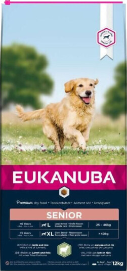 Eukanuba Senior Hundefôr 12 kg med Lam og Ris for Store Raser