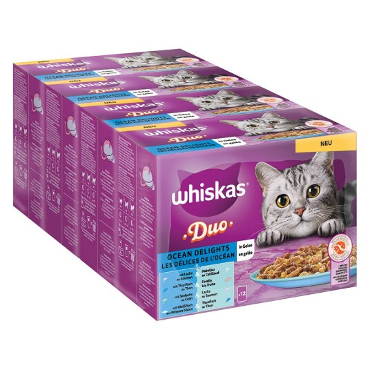 Whiskas Jumbopakke Duo Porsjonsposer 96 X 85 G Ocean Delights I Gelè Whiskas Jumbopakke Duo Porsjonsposer 96 X 85 G Ocean Delights I Gelè