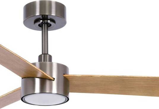 Beacon Lighting takvifte med lys Climate IV nikkel/teak stillegående IV dimbar Lyst tre  Stue / spisestue Kunststoff Moderne