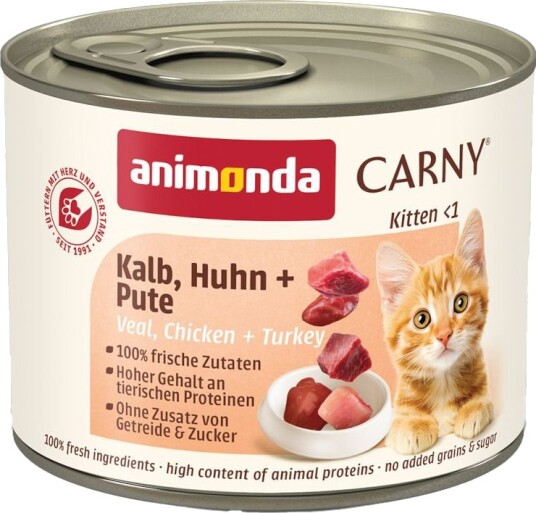 Animonda Carny Våtfôr Kitten Kalv & Kylling Kalkun 12 X 200 G