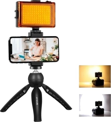 Puluz For Live-Opptak Stativ + Led-Lampe + Telefonklemme Pkt3131b Puluz For Live-Opptak Stativ + Led-Lampe + Telefonklemme Pkt3131b