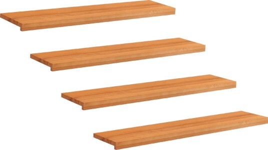 vidaXL Trappetrinn 4 stk. 110 x 30 x 2 cm Lys Brun Massiv bøketre