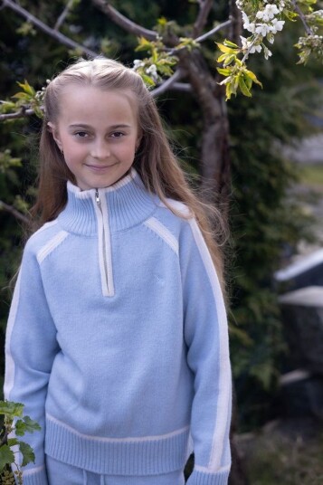 Vilje & Ve Esther 1/2 Zip Ull Genser Sky Blue (170 / 15 16 år)