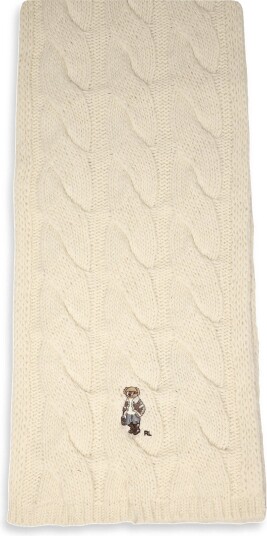 Polo Ralph Lauren Wool Winter Bear Scf Wra   CREAM   One Size