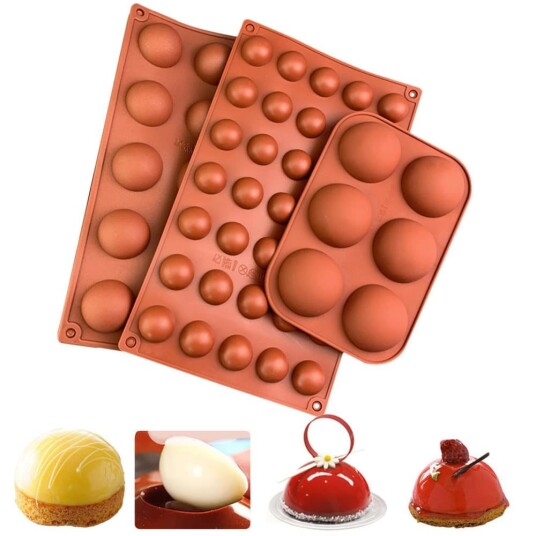 Silikonform / Isform / Sjokoladeform – Halvkule
