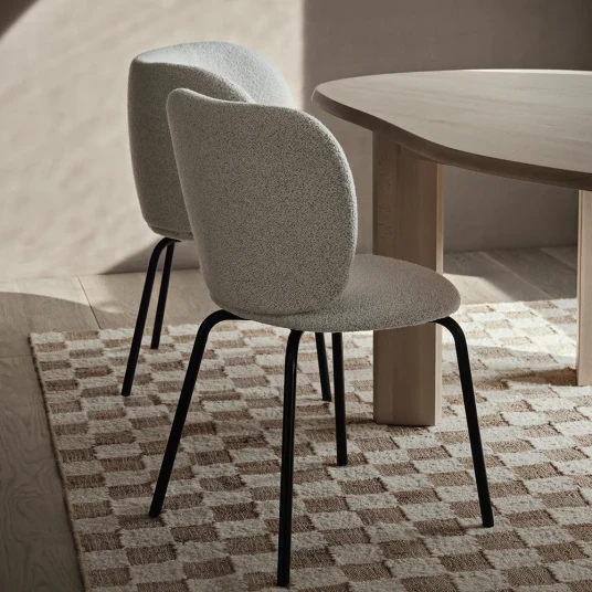 Ferm Living Håndvevd Ullteppe Check 140x200 cm Off White