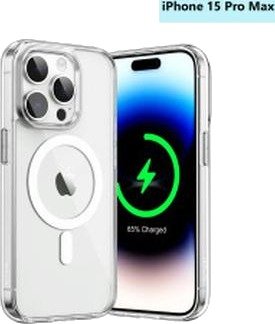 iPhone 15 Pro Max Okkes MagSafe Hybrid-deksel - Klar