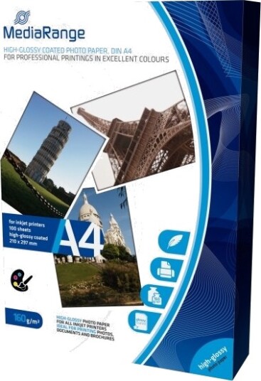 MediaRange Fotopapir A4 Høyblank 160 g/m² 100 ark