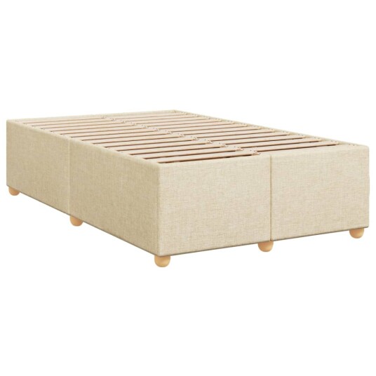 Seng med madrass boksfjær kremhvit 120x200 cm stoff 8721102702532