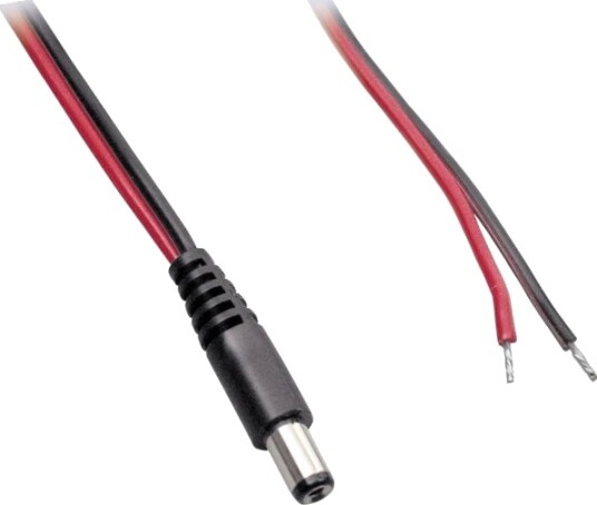 Bkl Electronic Lavspennings Tilkoblingskabel Lavspenningsplugg Åpen Ende 5,50 Mm 2,10 Mm 1,00 M 1 Stk