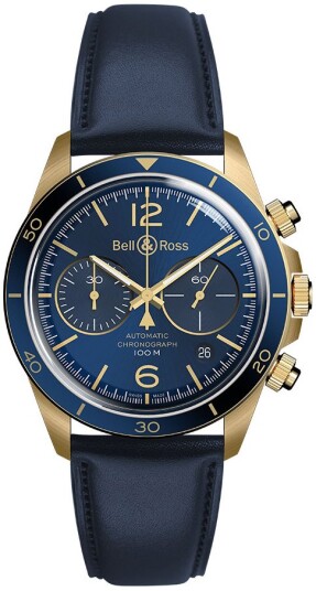 Bell & Ross Herreklokke BRV294 BLU BR/SCA Br V2 94 Blå/Lær Ø41