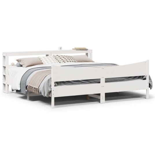  Sengeramme med hodegavl hvit 180x200 cm heltre furu 3306295