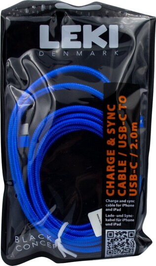 LEKI DENMARK BRAIDED BLUE CABLE USB-C TO USB-C 2.0 M