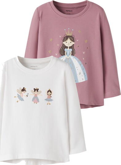 Name It Gensere 2 pack NmfVix Syrin/Bright White Faries Name It 6 år (116) Genser Hvit Rosa