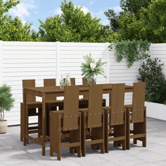 Hagebarsett 9 deler honningbrun heltre furu 3157790