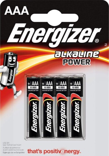 ENERGIZER Batteri AAA/LR03 Alkaline Power 4-pk