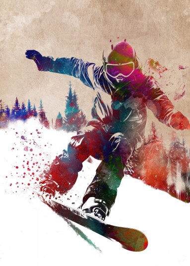 Plakat Snowboarder Kunstverk