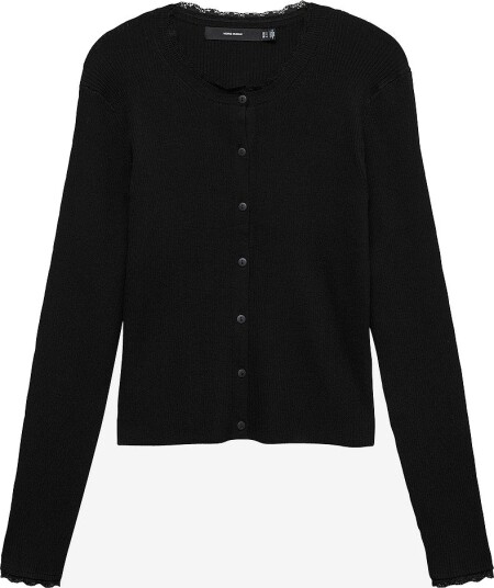 Vero Moda Kardigan vmWonder Lace LS O neck Svart