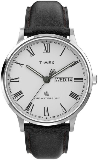 Timex Herreklokke TW2U88400 The Waterbury Hvit/Lær Ø40 mm
