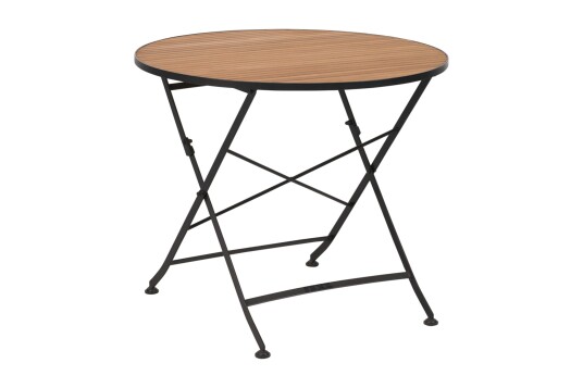 Brafab Brewer spisebord Svart/teak 85 cm Natur