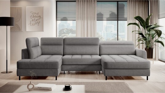 Berrto Sofa med Divan og Sjeselong 5 seters   Beige