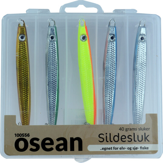 Osean sluksett Sildesluk 5pk 40gr m/slukboks Osean sluksett Sildesluk 5pk 40gr m/slukboks
