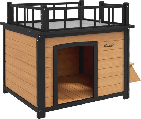 Northio Hundehus Med Balkong Gul 121X77X78 cm Northio Hundehus Med Balkong Gul 121X77X78 cm