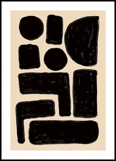 Posterbox Abstract Black Shapes Plakat Plakat / 30x40cm
