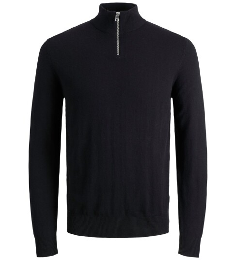 Jack & Jones Junior Pullover jjeEmil Knit Half Zip Jnr Svart