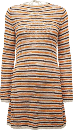 Monki Knitted Open Back Dress Orange XS