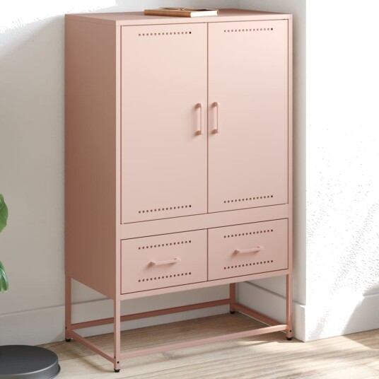Highboard rosa 68x39x111,5 cm kaldvalset stål