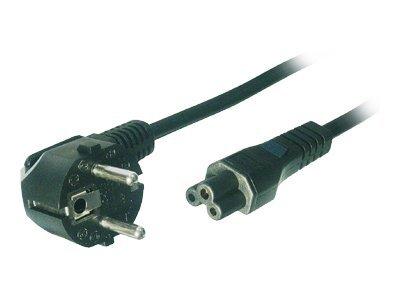 MicroConnect Strømkabel - IEC 60320 C5 til CEE 7/7 (hann) vinklet - 1.8 m - svart