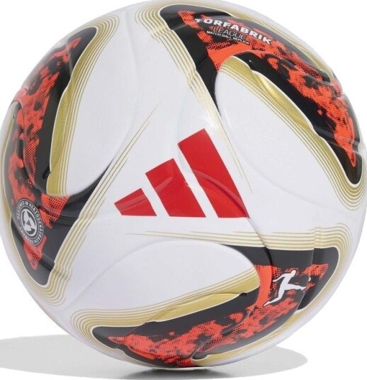 adidas Fotball Bundesliga Torfabrik League Hvit/Svart/Solrød Str. 4