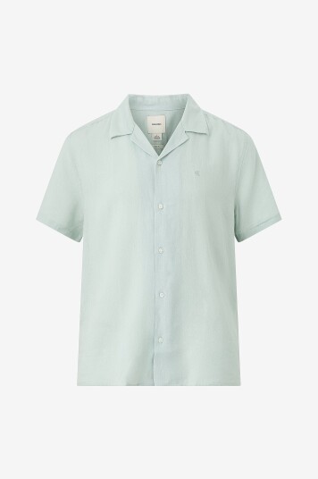 Calvin Klein Linskjorte SS Camp Collar Solid Linen Class Grønn