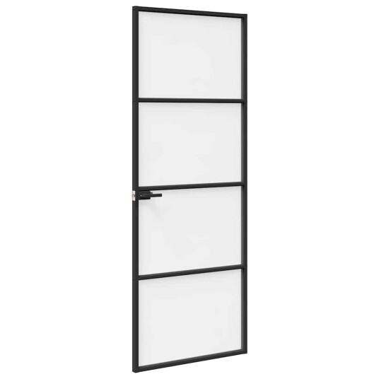 vidaXL Hjemmedør 76 x 201.5 x 3.5 cm Aluminium og Herdet Glass
