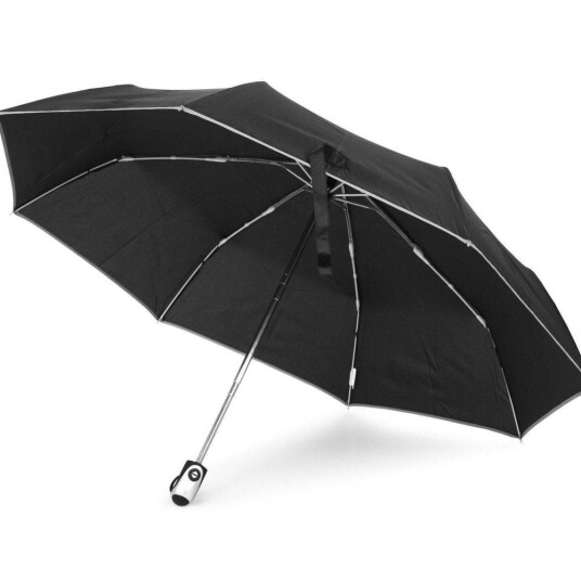 Trend Traveller Windproof Safety refleksparaply med automatisk åpning og lukking Svart