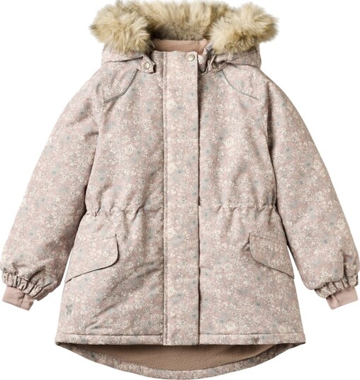 Wheat Vinterjakke   Mathilde   Dry Rose Blomster   Wheat   12 år (152)   Vinterjakke Beige Hvit Rosa