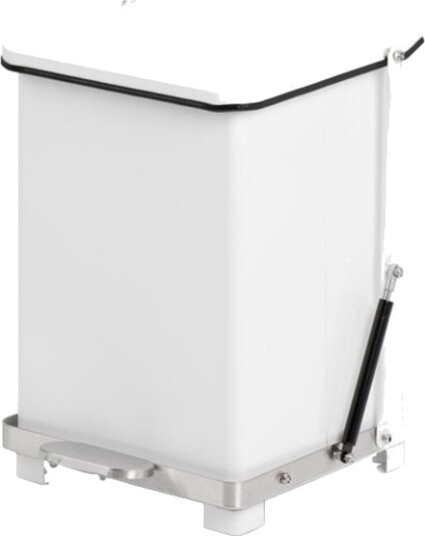 Pedalspand V Part Hvid Pulverlakeret Stål/Rustfrit Stål 27 L Med Sækkeholder Og Soft Close L...