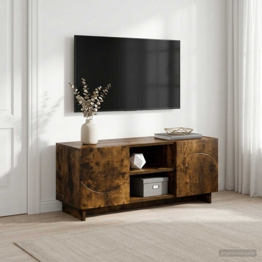 vidaXL TV benk 90 x 34.5 x 40 cm Røkt Eik Konstruert tre