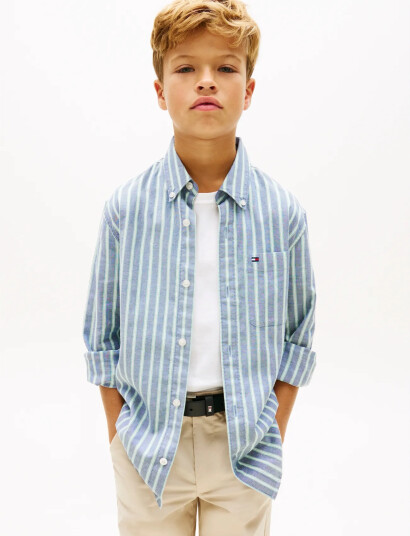 Tommy Hilfiger Flex Ithaca Multistripe Shirt Ls Blue 164