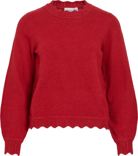 Vila Vinikolina O Neck L/S Knit Top Noos SAVVY RED S Vila Vinikolina O Neck L/S Knit Top Noos SAVVY RED S