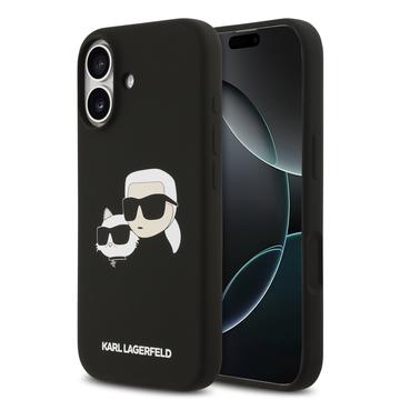Karl Lagerfeld iPhone 17 Double Heads MagSafe-deksel i flytende silikon - svart