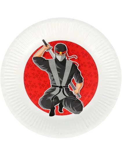 8 stk Papptallerkener 23 cm Ninjafest