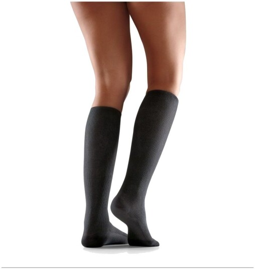 Mabs Thin Cotton Knee Black - L Kompresjonsstrømper Helse & Livsstil Støttestrømper